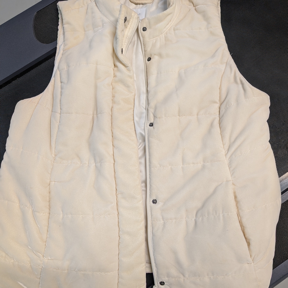 J. Jill Off-White Quilted Vest
